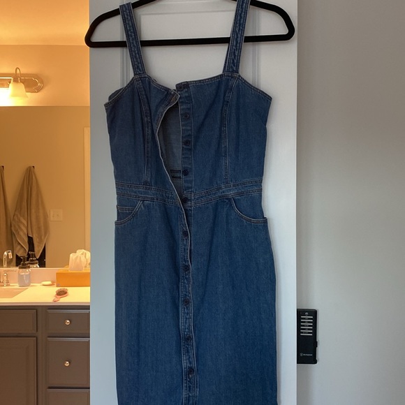 Denim button front dress - Picture 2 of 5
